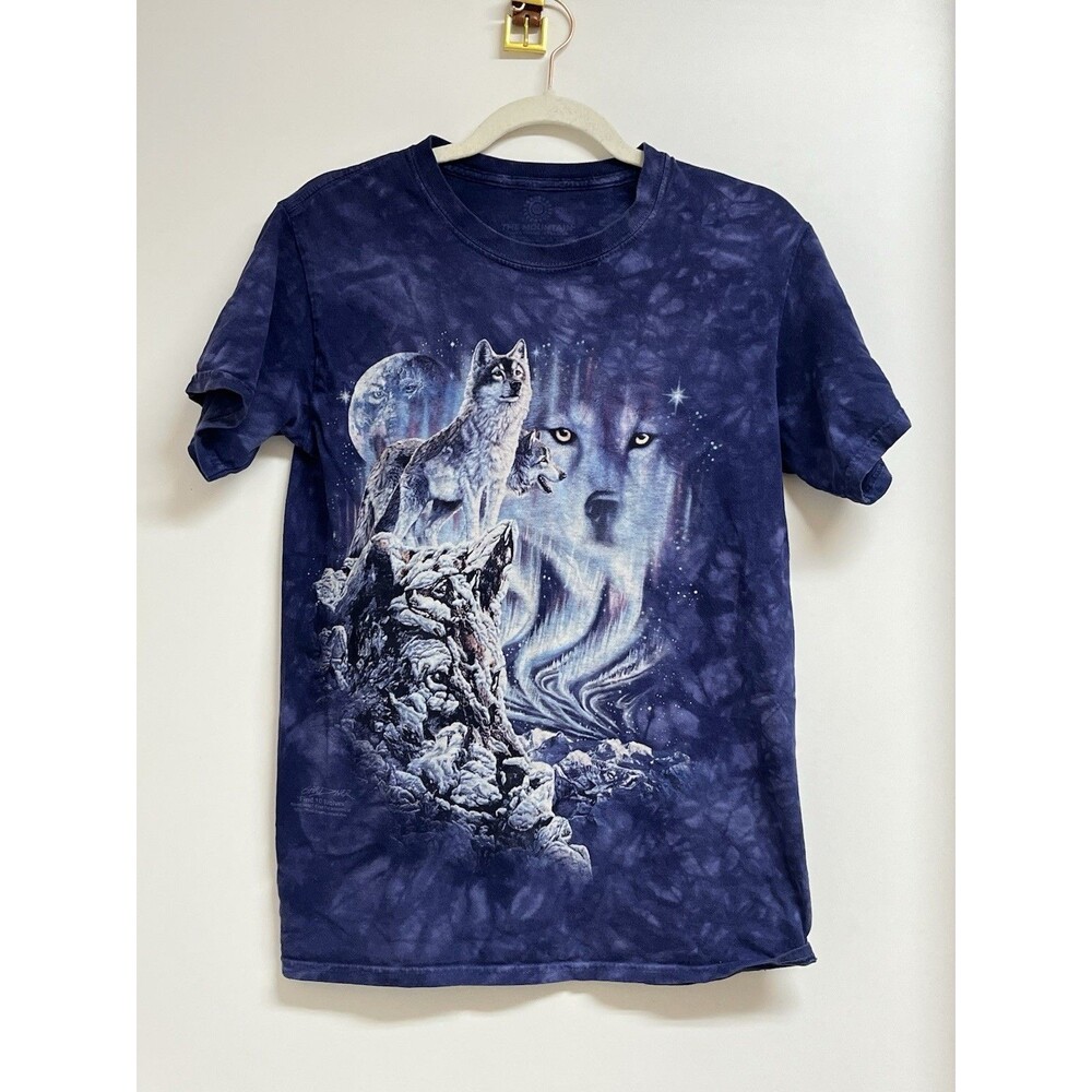 The Mountain Sz S Purple/DK Blue Leader Of The Pack Wolf Tie Dye T-Shirt